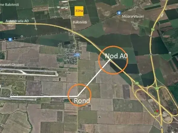 Teren apropiere sosea Balotesti Tunari 10 Ha zona Rezidential img 3