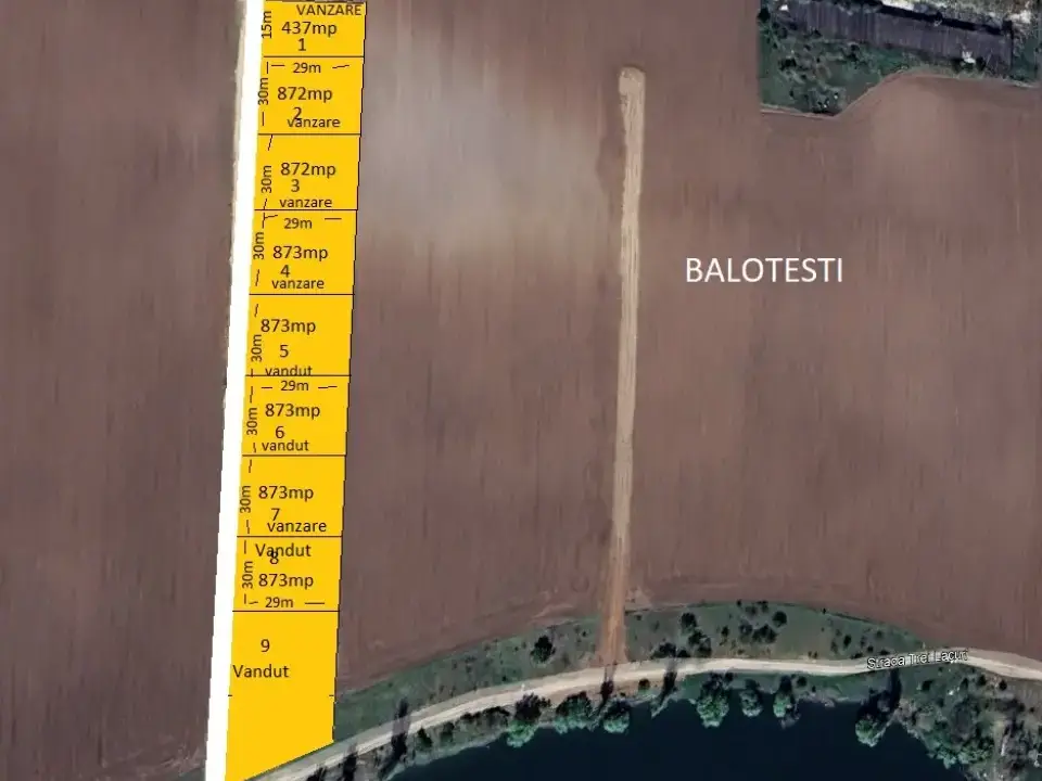 Teren loturi casa 1080 mp Corbeanca  Balotesti vedere la Lac  img 5