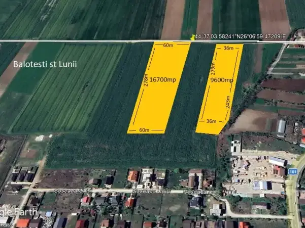 Vanzare teren 16700 mp Balotesti la str Lunii cu str Amurgului img 6