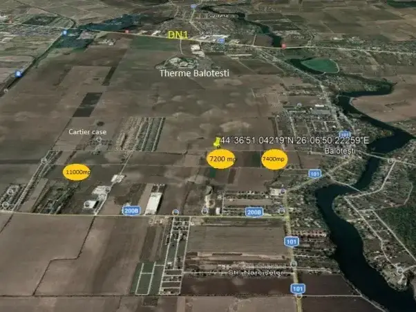 Teren Balotesti 7400 mp cu acces la 2 strazi intravilan rezidential img 5