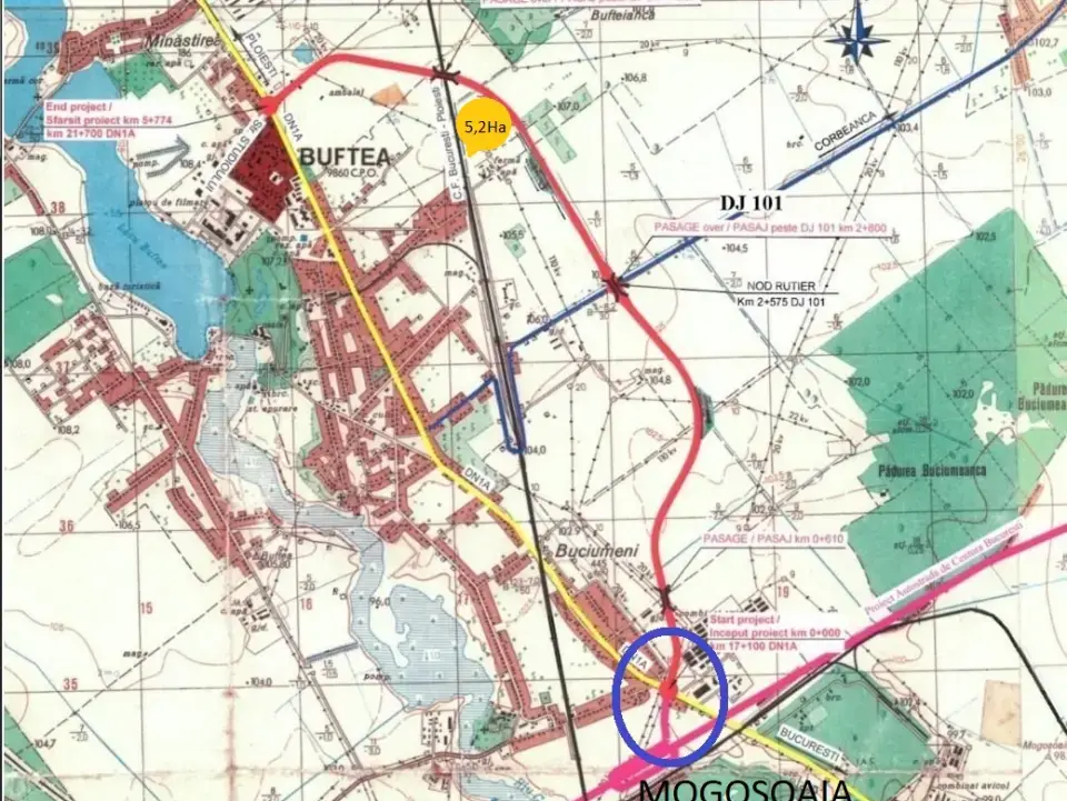 Vanzare teren  52000 mp Buftea Gara industrial cu acces la noua Centura a orasului img 6