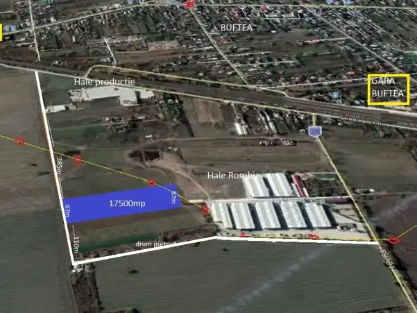 Vand teren 17500 mp Gara Buftea langa Halele Rombiz Industrial Depozitare img 4