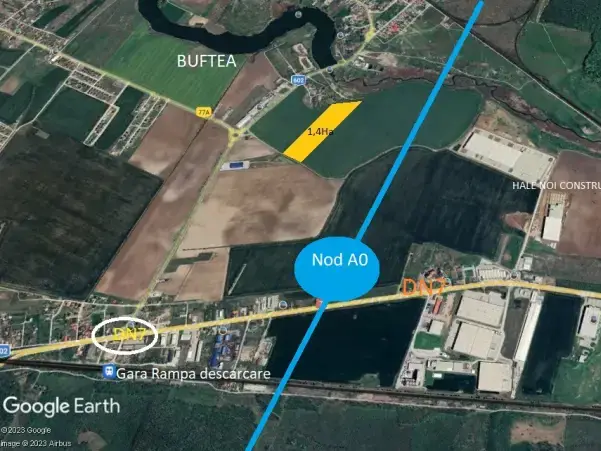 Vanzare teren 14000 mp Buftea str Milano apropiere Nod Autostrada A0 img 5