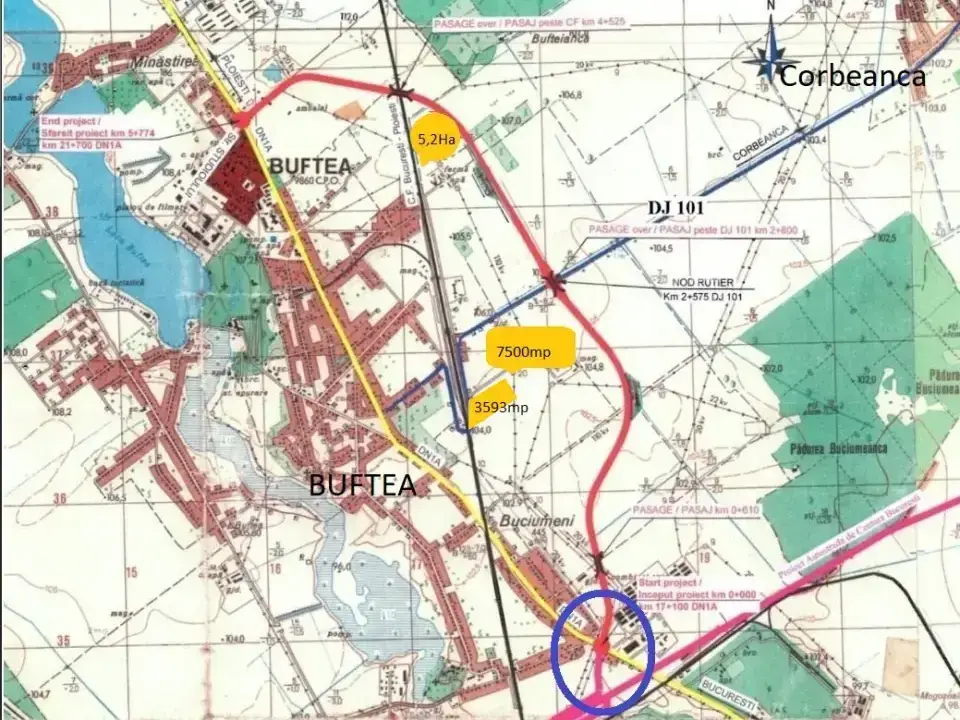 Teren la sosea Buftea Gara 3595 mp zona Mixta Depozitare img 5