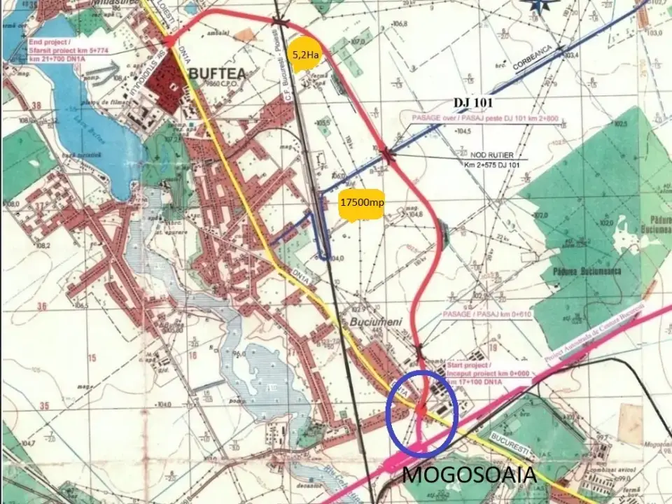 Vand teren 17500 mp Gara Buftea langa Halele Rombiz Industrial Depozitare img 5