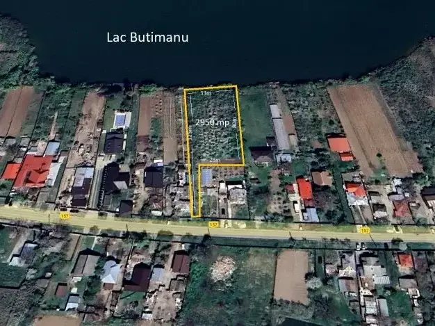 Teren Lac Butimanu 2950 mp intre case utilitati principala