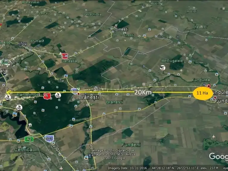 Vand teren 11 Ha Fundulea industrial utilitati acces la 3 drumuri img 6