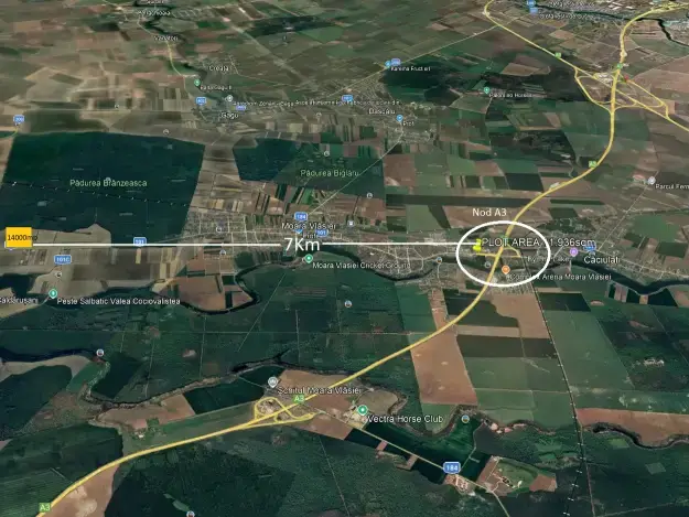 Vand teren 14000 mp la drumul Judetean Moara Vlasiei Gradistea latura direct Padure img 4