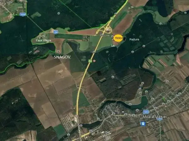 Teren Snagov 7000 mp la Nod Autostrada A3 vedere Padure img 3