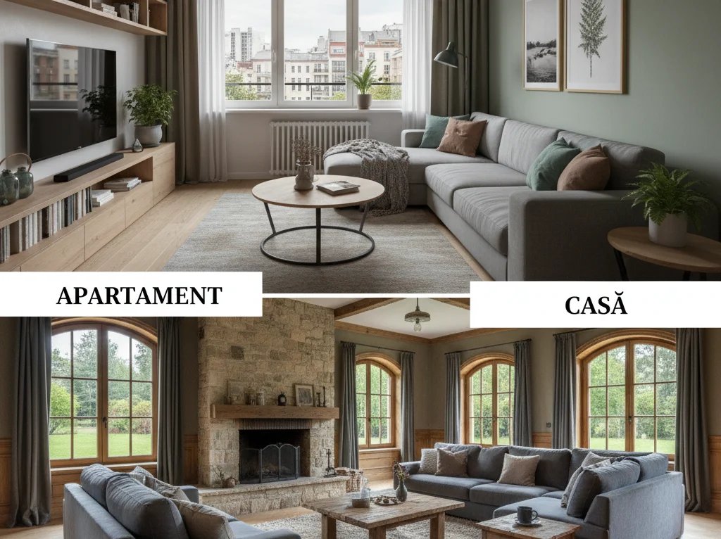 Ghid Amenajare Living: Apartament vs. Casă. Sfaturi Esențiale